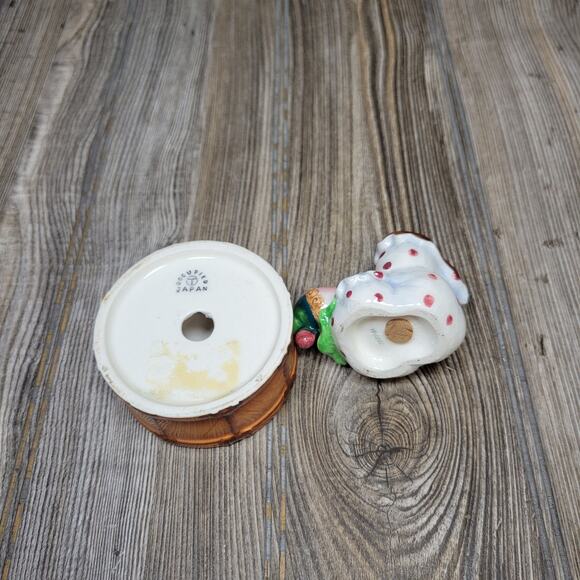 Vintage Salt & Pepper Shaker Clown on Drum Tumbling Occupied Japan - Picture 3 of 3